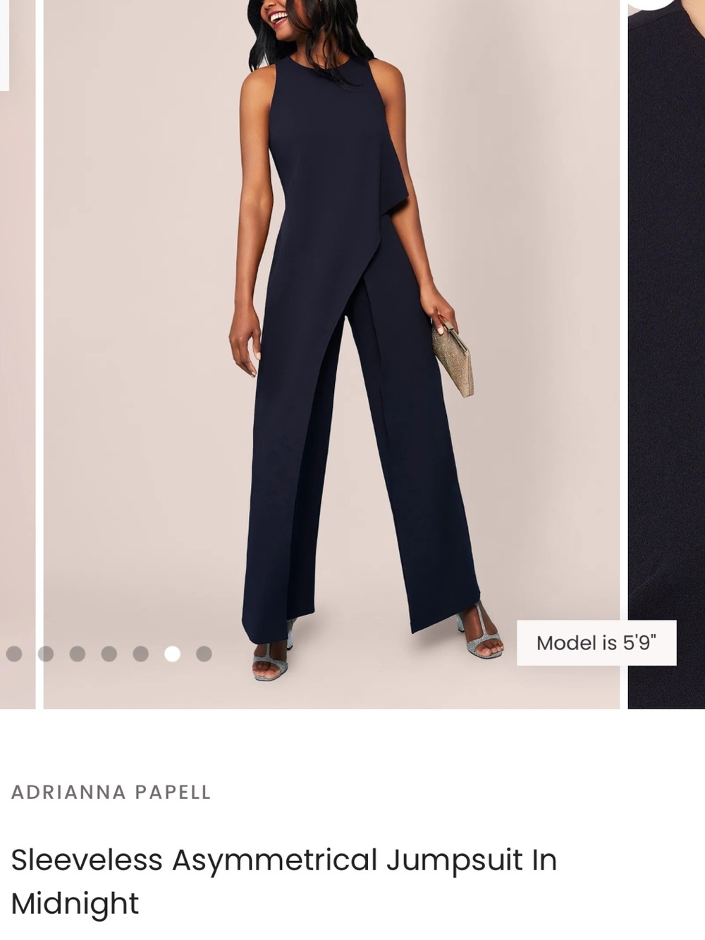 Adrianna Papell Sleeveless Asymmetrical Jumpsuit